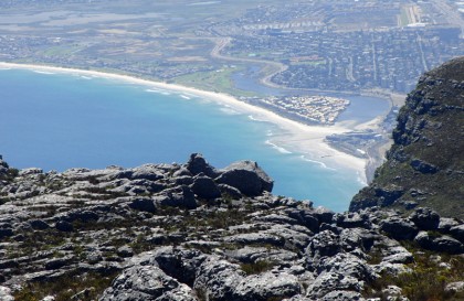 Cape Town beach seen from Table Mountain