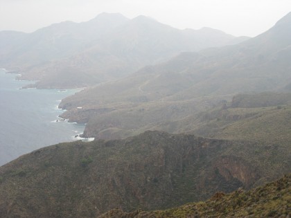 Mountains following the coast, with hidden beaches on