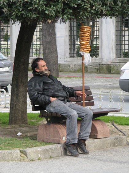 Man with simit bread in the Sultan Ahmed area